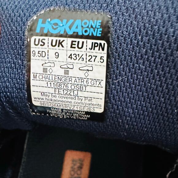 Hoka Challenger ATR 6 GTX GoreTex WATERPROOF 9.5 D Trail Running Hiking Sneaker - Picture 11 of 14